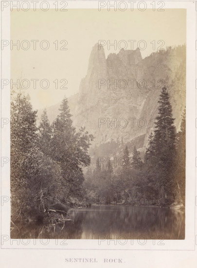 Sentinel Rock, View of Sentinel Rock in Yosemite Valley, photograph, page, number: 'IX.',