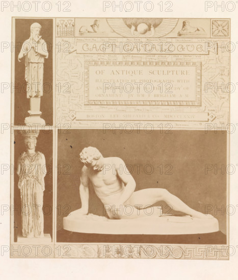 Cast Catalog of Antique Sculpture, Three casts of antique sculptures, photograph, page,