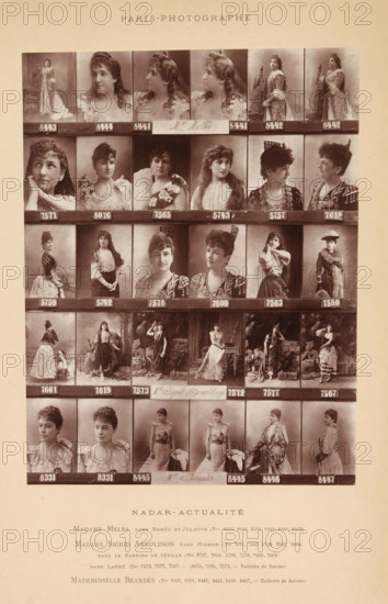 Thirty portraits of Nellie Melba, Sigrid Arnoldson and Marthe Brandès in various theater roles,