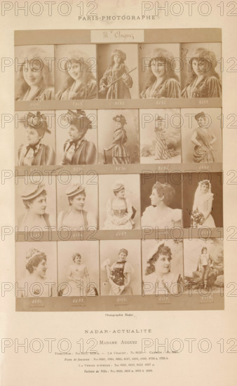 Madame Auguez, Twenty portraits of Mathilde Auguez, photograph, page, inscription: 'Turlupin, La