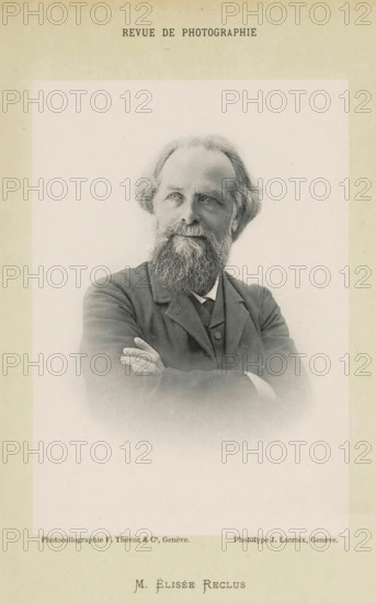 M. Élisée Reclus, Portrait of Élisée Reclus, page, photomechanical print, maker: Jean Lacroix,