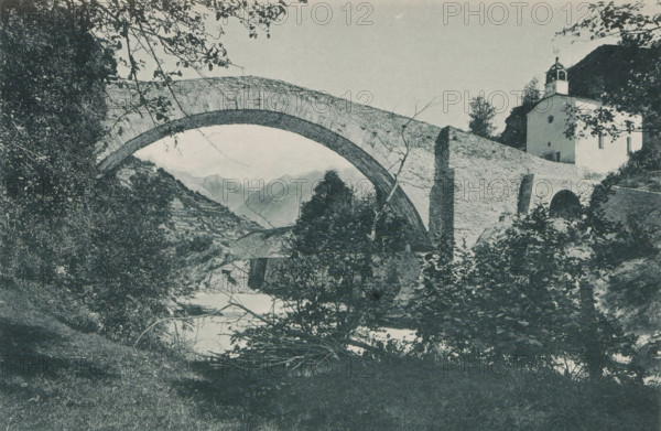 Pont de Neubrücke - Vallée de la Viège, View of the bridge of Neubrück, page, photomechanical