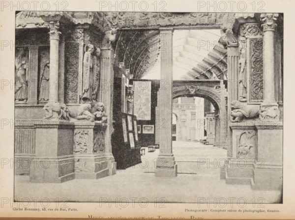 Musée archeologique du trocadéro, Paris, View of an entrance to a room of the Musée archeologique