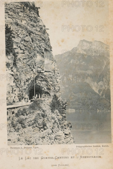 Le Lac des Quatre-Cantons et l'Axenstrasse, View of the Axenstrasse and Lake Lucerne, page,