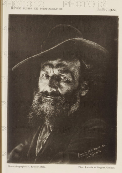 Portrait of an unknown man, page, photomechanical print, inscription: 'Revue Suisse de