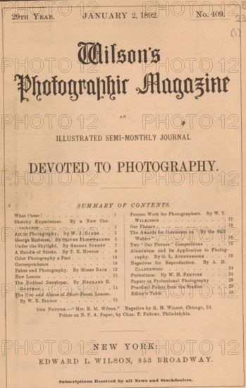 Wilson's photographic magazine, magazine, publisher: Edward Livingston Wilson, New York (city),