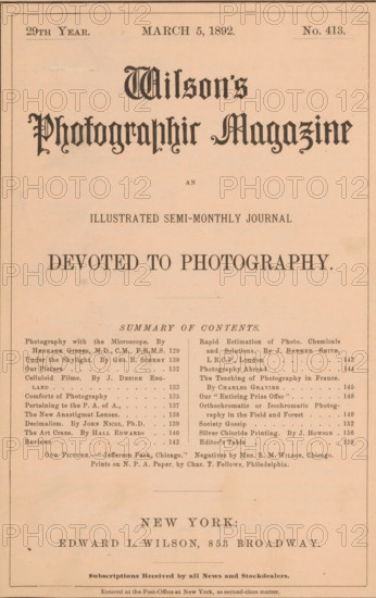 Wilson's photographic magazine, magazine, publisher: Edward Livingston Wilson, New York (city),