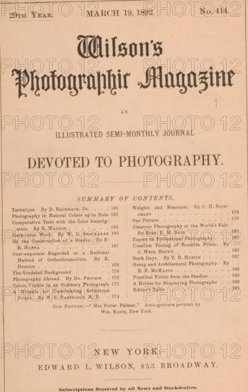 Wilson's photographic magazine, magazine, publisher: Edward Livingston Wilson, New York (city),