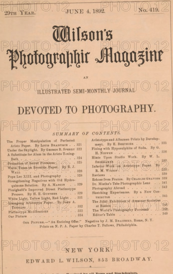 Wilson's photographic magazine, magazine, publisher: Edward Livingston Wilson, New York (city),