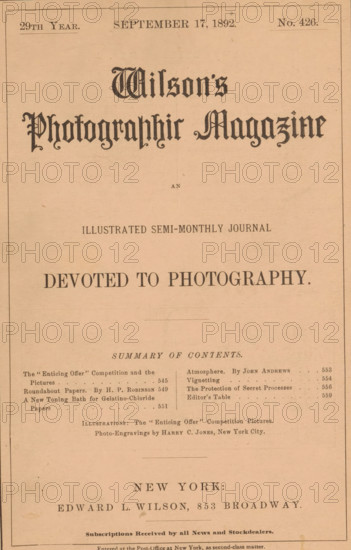 Wilson's photographic magazine, magazine, publisher: Edward Livingston Wilson, New York (city),