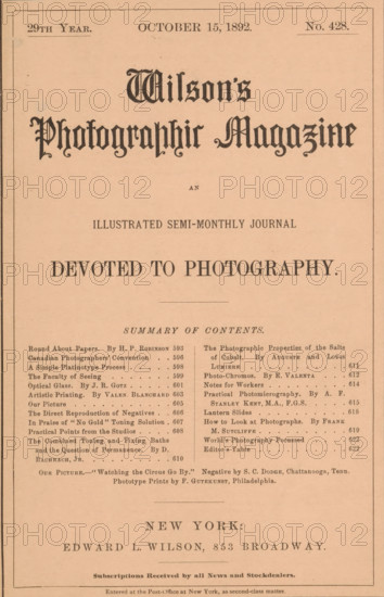 Wilson's photographic magazine, magazine, publisher: Edward Livingston Wilson, New York (city),