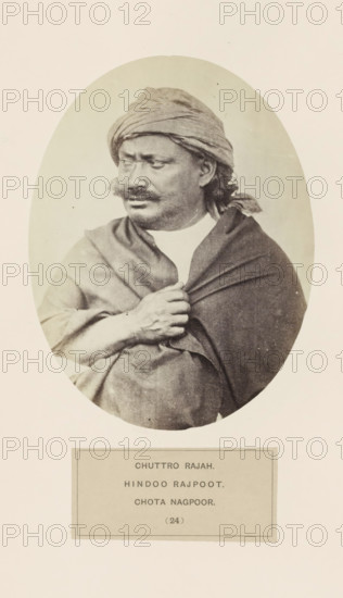 Portrait of the Maharaja of Chota Nagpur, photograph, page, number: '(24)', inscription: 'CHUTTRO
