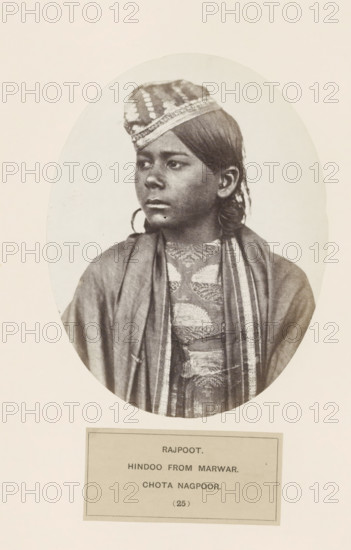 Portrait of an unknown man from the Rajput community originally from Jodhpur in Rajasthan, in Chota