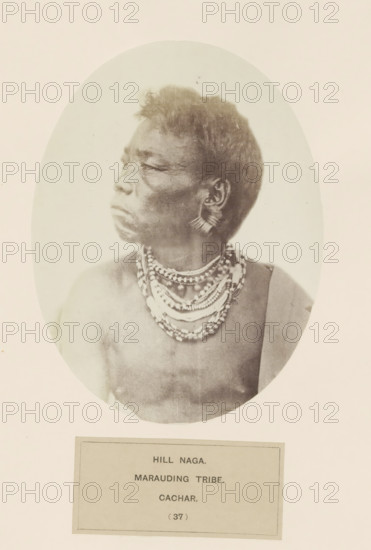 Portrait of an unknown man from the Naga tribe of Assam, photograph, page, number: '(37)',