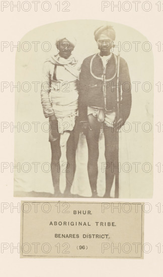 Portrait of two unknown men from the Bhurtiya community of Varanasi district, Uttar Pradesh, India,