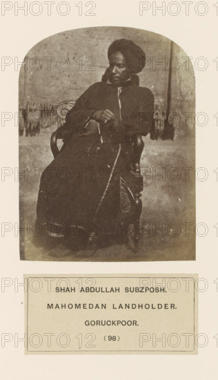 Portrait of Shah Abdullah Subzposh from Gorakhpur, Uttar Pradesh, India, photograph, page, number: