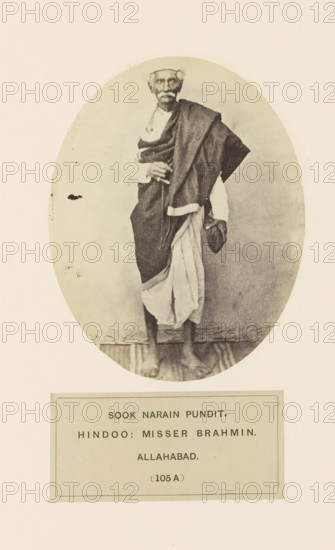 Portrait of Sook Narain, a high priest from Prayagraj, Uttar Pradesh, India, photograph, page,
