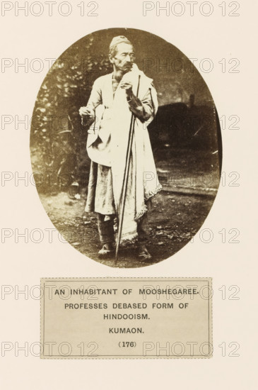 Portrait of an unknown man from the Munsyari region of Kumaon, Uttarakhand, India, photograph,