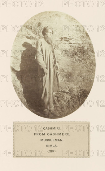 Portrait of an unknown merchant from Kashmir in Shimla, Himachal Pradesh, India, photograph, page,