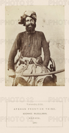 Portrait of an unknown man with a saber from the Tanoli tribe of Hazara, Khyber Pakhtunkhwa,