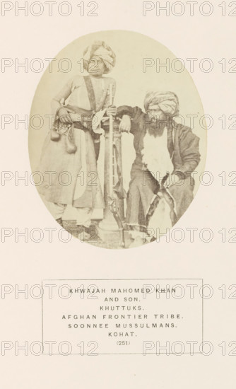 Portrait of Khwajah Mahomed Khan and his son from the Khattak tribe of Kohat, Khyber Pakhtunkhwa,