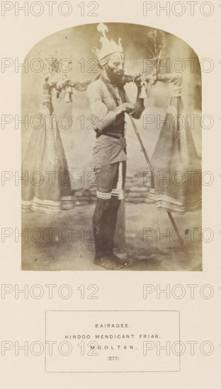 Portrait of a mendicant (Bairagi) from Multan, Punjab, Pakistan, who carries water from the Ganga