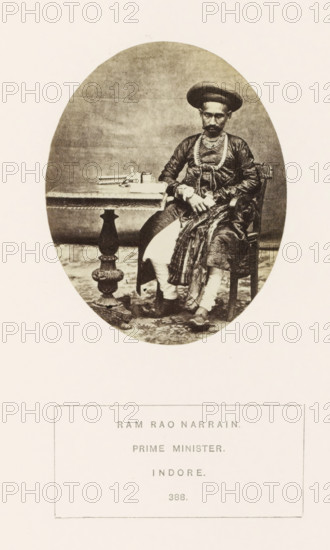 Portrait of Ram Rao Narrain, a prime minister of the princely state of Holkar, Indore, Madhya