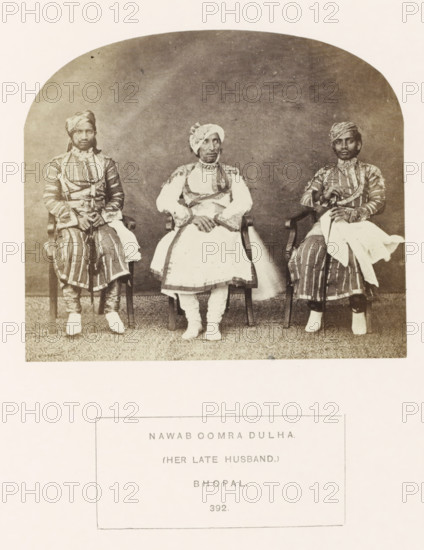 Portrait of Oomra Dulha, husband of Sekunder Begum, a queen of Bhopal, Madhya Pradesh, India,