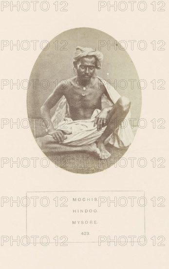 Portrait of an unknown man from the Mochi community (cobbler) of Mysore, Karnataka, India,