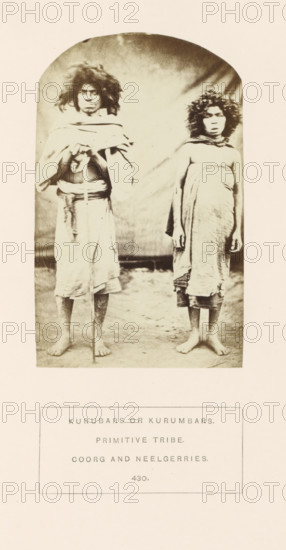 Portrait of Madeo and Kali, siblings from the Kurumba tribe of the Nilgiri mountains in Tamil Nadu,