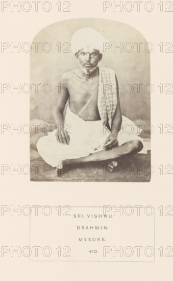 Portrait of an unknown priest from the Vaishnav Brahmin community of Mysore, Karnataka, India,