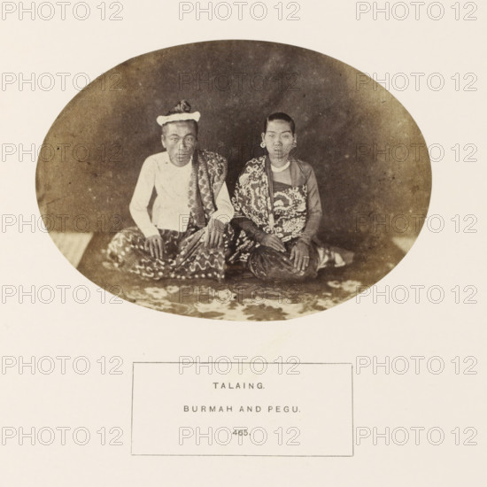 Portrait of a man and woman from the Mon tribe of Myanmar, photograph, page, number: '465.',