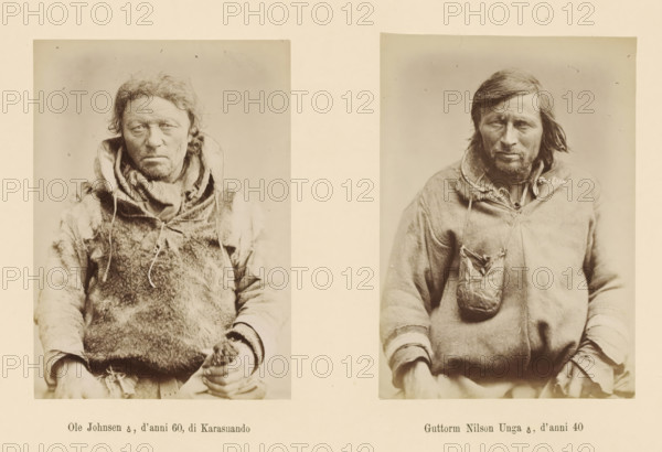 Ole Johnsen ?, d' anni 60, di Karasuando, Guttorm Nilson Unga ?, d' anni 40, Two portraits of Ole