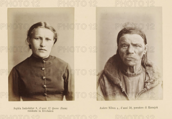 Two portraits of Sophia Isaksdatter and Anders Nilsen, Anders Nilsen ?, d' anni 50, pescatore di