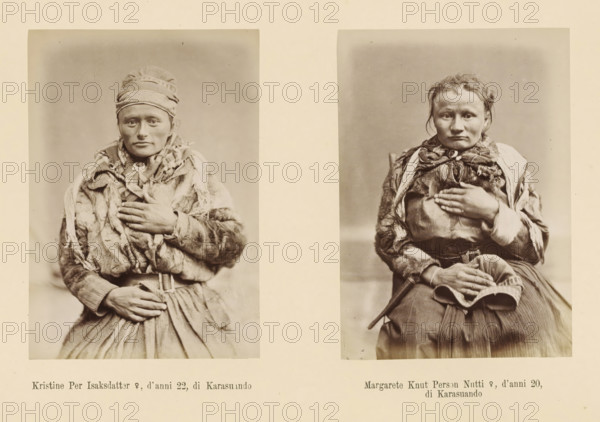 Two portraits of Kristine Per Isaksdatter and Margarete Knut Person Nutti, Margarete Knut Person