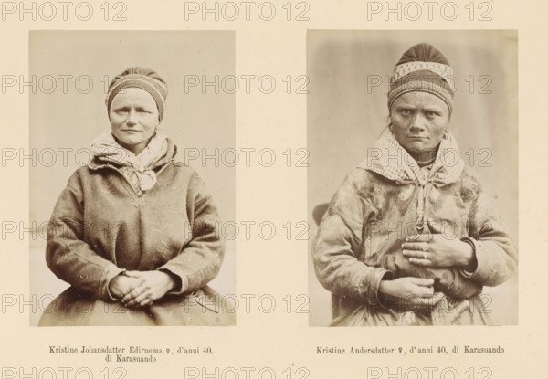 Kristine Andersdatter ?, 1940s, of Karasuando, Kristine Johansdatter Edirnoma ?, Two portraits of