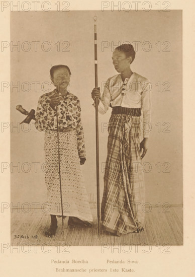 Brahmin priests 1st Caste, Portrait of Pedanda Buddha and Pedanda Siwa, page, photomechanical