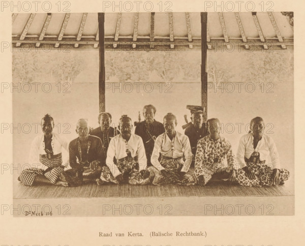 Group portrait of unknown men, the Council of Kerta, Council of Kerta (Balian Court.), page,