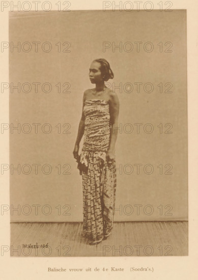 Portrait of an unknown woman, Balinese woman from the 4th Caste, page, photomechanical print,