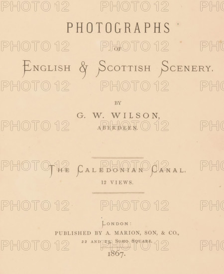 Photographs of English and Scottish scenery : the Caledonian Canal, book, retailer's mark: 'WD