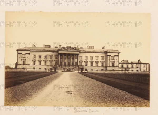 View of Hamilton Palace, Hamilton Palace, photograph, page, Lanarkshire, c. 1862 - in or before