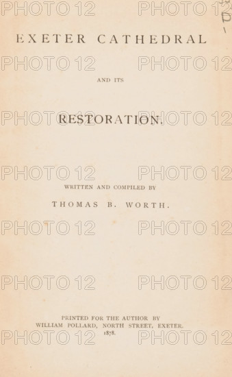 Exeter Cathedral and its restoration, book, date: 'March 1995', writer (clerical worker): Thomas B.