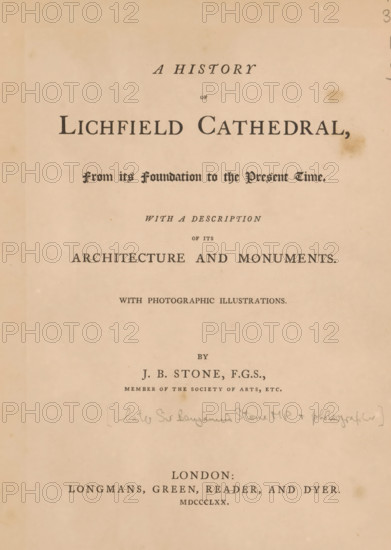 View of Lichfield Cathedral, photograph, page, photographer: John Benjamin Stone, Lichfield, c.
