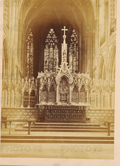 Interior of Lichfield Cathedral, photograph, page, photographer: John Benjamin Stone, Lichfield