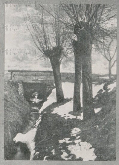 Landscape with snow, Letzter schnee, page, photomechanical print, inscription: 'Photographische