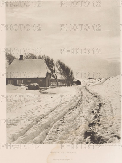 Winter landscape, Winterlandschaft, page, photomechanical print, inscription: 'Photogr.