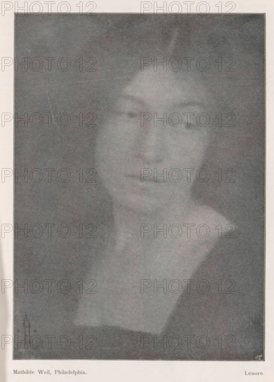 Lenore, Portrait of an unknown woman, page, photomechanical print, monogram: 'MR&C', photographer: