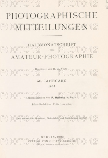 Photographische Mittheilungen, book, annotation: 'fxc 1, 37', collector's mark: 'Bibliothek des