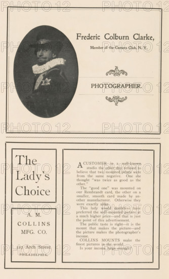 Detail of the front of a camera with lens hood, page, photomechanical print, c. 1896 - in or before