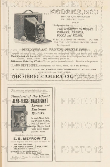 Kodak camera, page, photomechanical print, c. 1897 - in or before 1902, paper, autotype, height 38